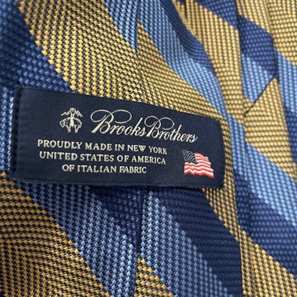 Brooks Brothers Blue and Yellow Striped Tie - Picture 4 of 5